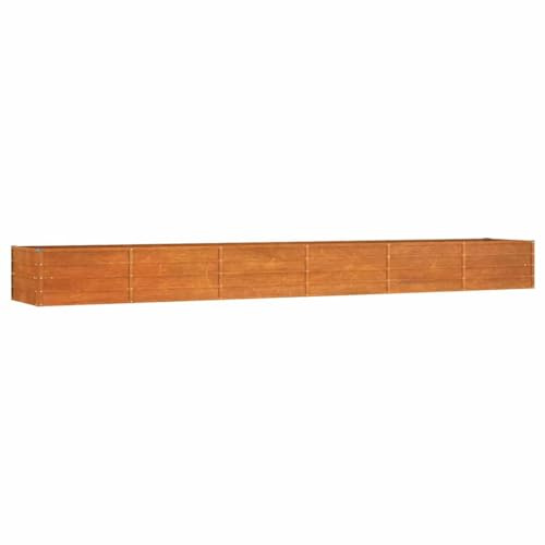 vidaXL Hochbeet, Hochbeet für Garten Balkon Terrasse, Kräuterhochbeet zum Selber Bauen, Gemüsebeet Pflanzkübel aus Metall, Grau Cortenstahl