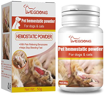 Polvo hemostático seguro para perros y perros Blood Puppy-Home Profession Aids Suministros Polvo hemostático 50 ml Polvo hemostático para perros Uñas humanas de India para