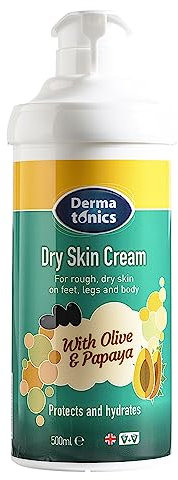 Dermatonics Natural Care Dry Skin Cream | 10% Urea, Olive & Papaya Extracts | Suitable for Diabetics | Long-lasting Hydration & Gentle Scent, Vegan-friendly | 500 ml