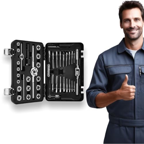 NEW! Fits Icon Professional-Grade Tap and Die Set, 41-Piece - Engineered from Ultra-Tough Tungsten Molybdenum Steel, Includes Taps and Dies to Cut Threads on the Most Used Automotive Fasteners (SAE)