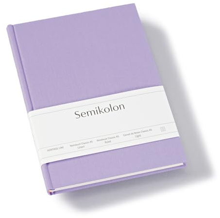 Semikolon 370045 Notizbuch Classic A5 liniert - 176 Seiten, cremeweißes Papier - Lesezeichen - lilac silk lila