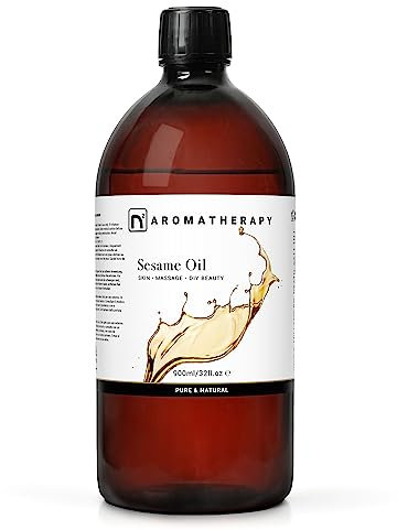 n2 Aromatherapy Olio di Sesamo - 900ml - per Massagio, Ayurveda, Capelli, Corpo, Viso