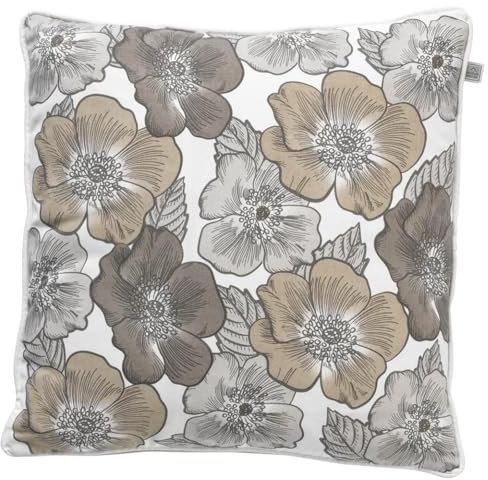 Dadeldo Living & Lifestyle Kissen Dekokissen 45x45cm grau-braun Simone Baumwolle