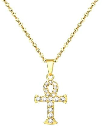 Collar de Cruz para Mujer - Colgante Pequeño y Simple con Cadena de 51 cm - Regalos para Mujeres y Niñas