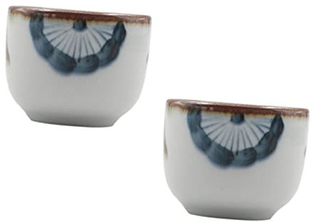 KICHOUSE 2 Piezas De Taza De Té Japonés Taza para Servir Sake Esmaltada Taza De Sake De Cerámica Taza De Sake con Patrón Floral Contenedor De Sake Taza De Sake Japonesa De Cerámica