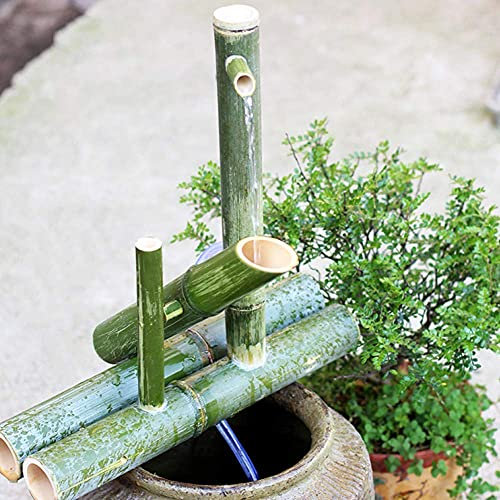 Decorazione da Giardino Giapponese, Fontana in bambù con Pompa, Decorazione per laghetto da Esterno, beccuccio oscillante Fatto a Mano, Lunghezza 30 cm (Lunghezza Nera 50 cm) (Lunghezza Nera 50 cm)