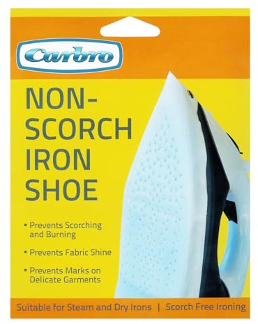 Non-Scorch Iron Shoe by Carbro – Universal Heat Shield for Steam & Dry Irons Prevents Scorching, Shine & Fabric Damage Easy Fit Soleplate Cover Suitable for Most Irons