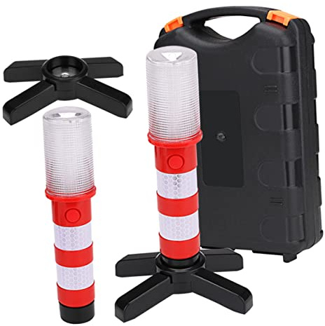 HOLIDYOYO Lampe De Travail Led Urgence Avec Base Magnétique Détachable Lumière Stroboscopique Routière De Sécurité Pour Véhicules Et Chantiers Rouge