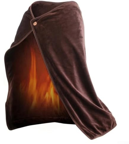 Serenophile Manta térmica, manta eléctrica alimentada por USB, manta eléctrica para calidez personal, hogar, oficina, al aire libre (marrón)