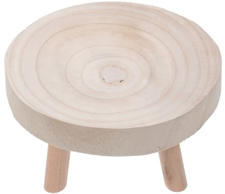 DOITOOL Wooden Plant Stand, Stool Round Base Storage Rack for Indoor Outdoor Use Multi-Pot Display Shelf Small Wooden Stool for Home Garden Bathroom Vanity