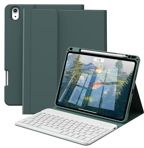 GKABXY Funda con teclado para iPad Air de 11 pulgadas M4/M3/M2 (2026/2025/2024), iPad Air de 5ª/4ª generación de 10.9 pulgadas con soporte para lápices, funda magnética desmontable, diseño del Reino