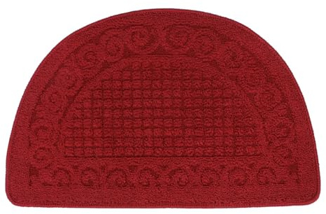 EXCEART Tappeto Antiscivolo Mezzaluna in Fibra di Polipropilene Rosso Scuro Tappetino Interno Resistente e Assorbente per Ingresso Casa Ufficio e Bagno Design Unico e Durevole