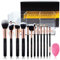 Oscar Charles Make up Brushes Set: 12 Makeup Brushes Professional Grade Fibres Including Brush Holder and Product Guide - Rose Gold