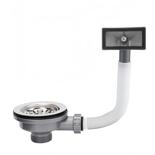 Kitchen Sink Waste Kit,ZINGKING Stainless Steel-Sinks Overflow Kit, 114mm Kitchen Sink Strainer,with Overflow Pipes & Square Drain Cover | Stainless Steel-Sinks Overflow Kit, 114mm Kitchen Sink Strainer, with Overflow Pipes & Square Overflow Drain Cover