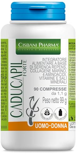 CISBANI PHARMA Serenoa Repens 500 mg - 90 compresse, Integratori per Capelli Caducapil arricchito con Biotina,Collagene Marino, Ideale per donna e uomo