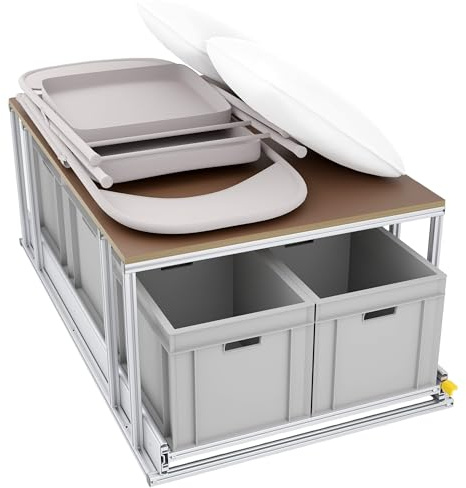 Tinobu Regalsystem mit Ablage für Campingzubehör, Länge 120cm, Kastenwagen Ausbau (Breite: 60cm)