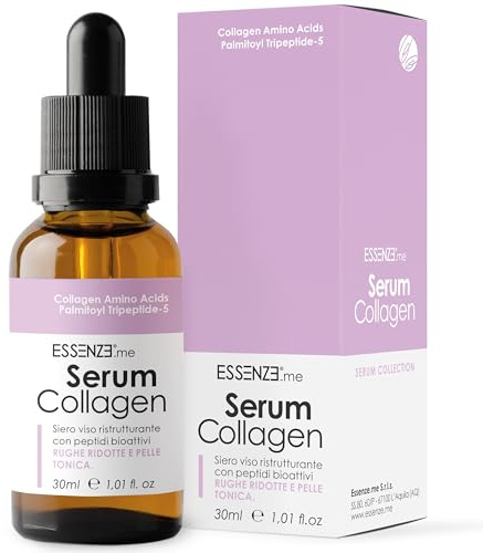 Essenze - Hydrolysiertes Kollagen-Gesichtsserum mit bioaktiven Peptiden - Anti-Falten, feuchtigkeitsspendend, straffend, Anti-Aging, geeignet für alle Hauttypen - 30 ml