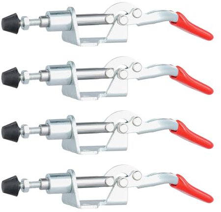 dentedeleao 4 Stück Kniehebelspanner Schnellspanner Set Push Pull Toggle Clamp Waagrechtspanner Push Pull Action Handwerkzeug Leichtes Schnellspannwerkzeug für Maschinenbetrieb, Zimmerei, Schweißen