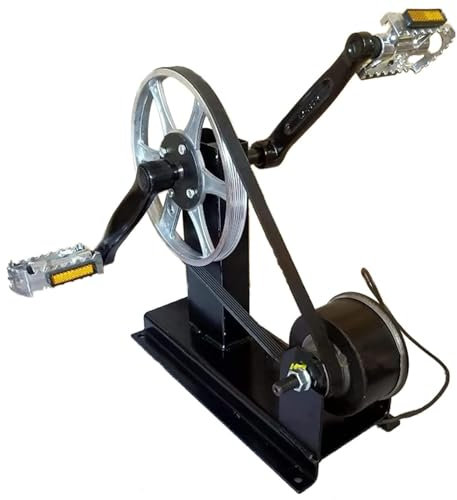 GLDWEY Generatore di pedali, generatore portatile a pedale da 350 W, generatore a manovella CC, alimentazione di emergenza, interfaccia DC 12 V, caricabatterie da auto 5 V in uscita, per uso domestico