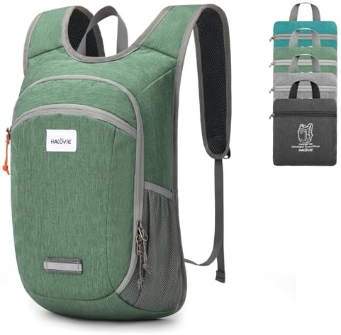 HALOVIE Faltbarer Rucksack Ultraleicht 10L Tagesrucksack Faltbar für Herren Damen Klein Wanderrucksack Daypack Faltrucksack für Wandern Reisen