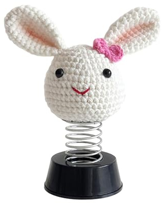 Adorno de ganchillo para decoración de coche, diseño de animales de punto, adorno interior, figura oscilante, accesorio de decoración para salpicadero