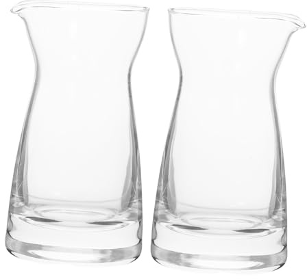 FONDOTIN Jarras De Cristal Para Leche 80 Ml De Vidrio Seguro Diseño Compacto Versátiles Para Café y Salsa Uso Doméstico y Comercial Juego De 2 Unidades