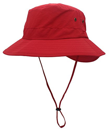 Magracy Unisex Damen Sonnenhut UPF 50+ Sommer Breiter Krempe Eimer-Hut für Frauen Safari-Hüte Fischerhut Rot