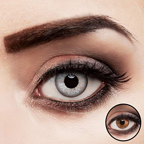 aricona Kontaktlinsen farbig hellblau ohne Stärke natürliche Jahreslinsen 2 Stück