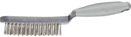 PFERD TOOLS Handbürste HBUP | 3reihig Edelstahl-Draht-ø 0,40 | 43698009 – mit Kunststoffkörper und ergonomischem Griff