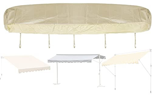 DFEO@MF Custodia per Tenda da Sole, Telo Protettivo per Tende da Sole Impermeabile Antipolvere con Cordino, 210D Tessuto Oxford, Copertura per Tenda da Sole a Bracci Estensibili (Beige,3.5m)