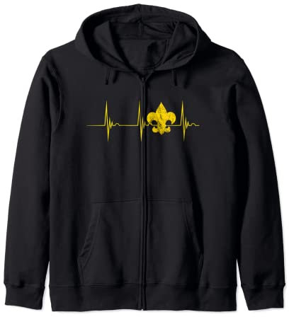 Scout battito cardiaco ECG Puls Camper Giglio Campeggio Felpa con Cappuccio
