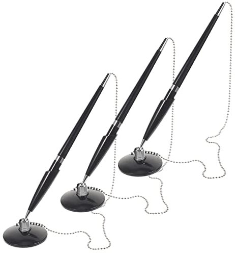 NUOBESTY 3pcs Desktop Ballpoint Pen Business Sign Pen Signature Chain Design for Office Table Standing Writing