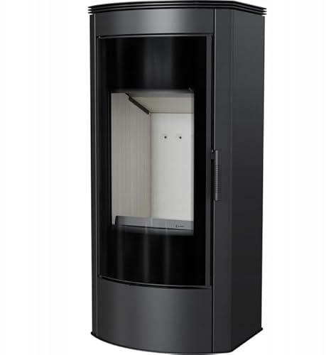 KRATKI Kaminofen aus Stahl Holzofen KOZA 11kW Panorama Ø150 BImSchV 2 EEK A | Freistehend aus Stahl, schwarz, 80% Wirkungsgrad, raumluftunabhängig, Ecodesign, Glasfront, Aschekasten