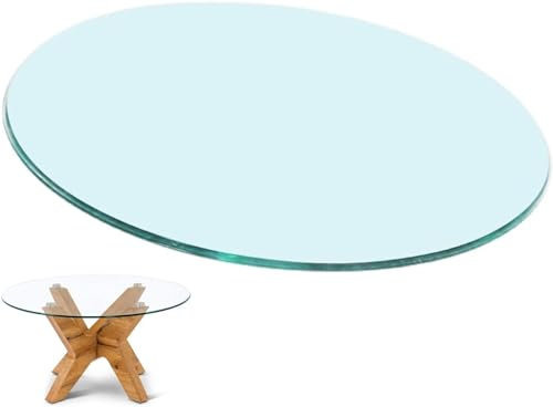Tapa De Cristal para Mesa Redonda Cristal Templado Transparente Bandeja De Cristal Redonda Tablero Superficie Redonda De Mesa Diámetro 35cm ~ 100cm para Mesa De Comedor Cocina Jardín (Size : 88cm(35I