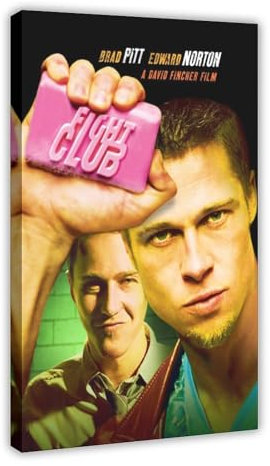 MAHWER Fight Club Filmposter auf Leinwand, Schlafzimmer, Dekoration, Sport, Landschaft, Büro, Raumdekoration, Geschenk, Rahmen-Stil, 30 x 45 cm
