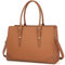 IGOLUMON Laptop Bags for Women 15.6 Inch Tote Bag Large Leather Ladies Handbags Shoulder Bags Designer Women's Totes for Work School Business Brown