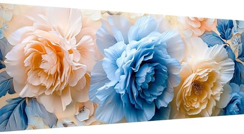 Pfingstrose Diamond Painting xxl 250x100cm, 5D DIY Diamant Painting Bilder Blume Diamand Painting Kinder mit Diamond-Painting Zubehör, Groß Diamant kunst Basteln Erwachsene, Home Décor Malerei