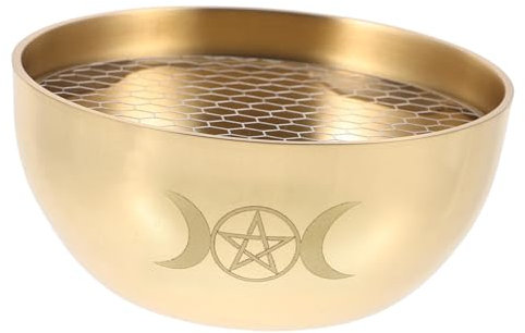 Alipis Bol D'offrande en Laiton Design Rétro Décoratif Cire Spirituelle Bol Poli Élégant