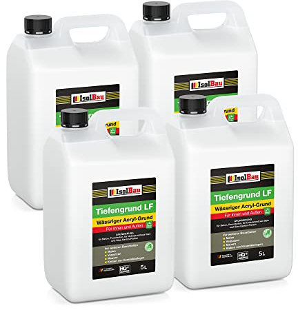 Isolbau Tiefengrund LF - 20 L Wässriger Acryl-Grund für Innen & Außen - Tiefgrund für professionelle Grundierung