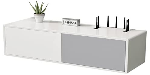 Router Storage BoxWall Mount Floating Shelf Router Projector Wall Hanging Shelf Punching-Free Storage Rack for Bedroom Living Room Box/a/60 * 15 * 20Cm