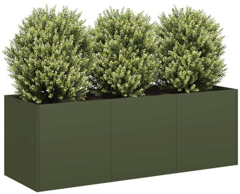 Xichuzi Jardinera de Acero Laminado en frío Verde Oliva 120x40x40 cm, Huerto Urbano Terraza, Jardineras Exterior, Jardineria Maceteros, Mesa De Cultivo, Huerto En Casa - 860678