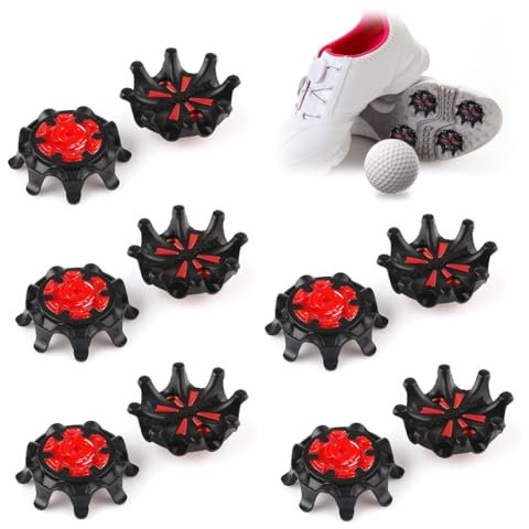 QEXUJOW Crampons golf,Lot de 10 pointes de golf, pointes de rechange pour pointes de golf, pointes de golf à plaque antidérapante, vis pour pointes de golf, accessoires d'entraînement