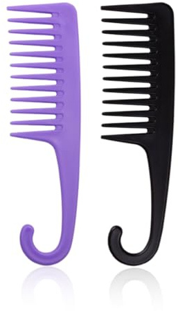 Confezione da 2 Pettini per Capelli per Doccia, Pettine a Denti Larghi, Pettine a Denti Grandi da Doccia, Pettine per Capelli a Denti Larghi, Pettine per lo Styling,