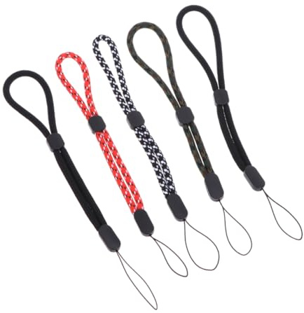 Angoily Cordino per Telefono Regolabile in Nylon 5 Pezzi Cinturino Smartphone Resistente e Leggero, per Trasporto Sicuro di Cellulari, Fotocamere e Accessori Elettronici Colore Casuale
