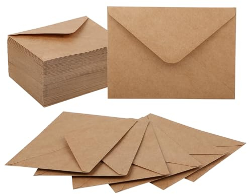 100 stycken kuvert kraftpapper 13 × 18 – kuvert B6, 120 g/m² brunt kraftpapper, med våtlimbeläggning, lämpligt för brev, gratulationskort, inbjudningar, födelsedagskort etc.