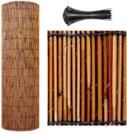 Canne Di Bambu per Esterno Arelle Canniccio 50-160cm Di Altezza Cannette in Canna Di Bambù Privacy Ombra Recinzione Esterno Per Piscina Terrazza Patio Facile Installare Robusti/Impermeabili(H50xL200cm