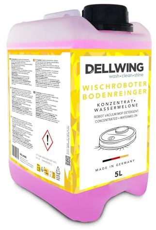 Dellwing Wischroboter Reinigungsmittel, Konzentrat für alle Wisch Robotor 5 l, Bodenreiniger für alle Böden, Wassermelonen-Duft, Made in Germany