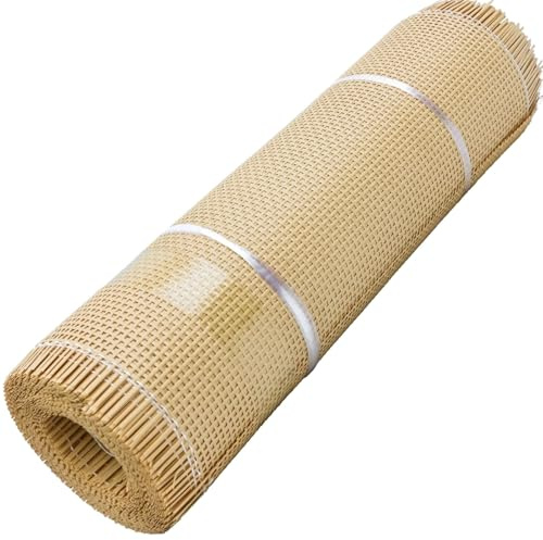 Ratan Rollo Mimbre 60 x 200 cm, Rejilla Mimbre, Mimbre Natural, Mimbre Rollo, Rattan, Rollo Ratan, Ratan Natural por Metros, Rollo de Mimbre para Muebles, Silla ratan Aparador Cabecero(60x100cm)
