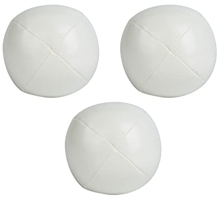 ZJchao Jonglierbälle, 3 Stück Jonglierbälle Anfänger Leichte für Anfänger Thud Weicher, Einfacher Jonglierball, Ideal für Erwachsene (White)