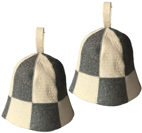 SMELEYOU 2Pcs Sauna Hat Wool Felt Sauna Cap for Men and Women Eco-Friendly Insulating Headgear for Spa Steam Room Bathhouse